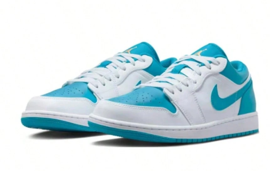 Nike Air Jordan 1 AJ1 Low Aquatone White Mens Shoes 553558-174